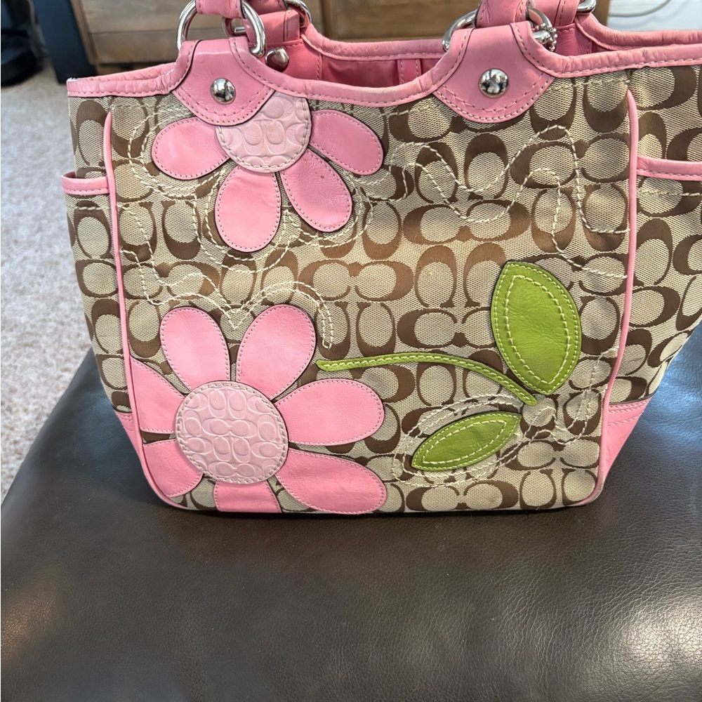 Floral Pink and Brown Women's Bag